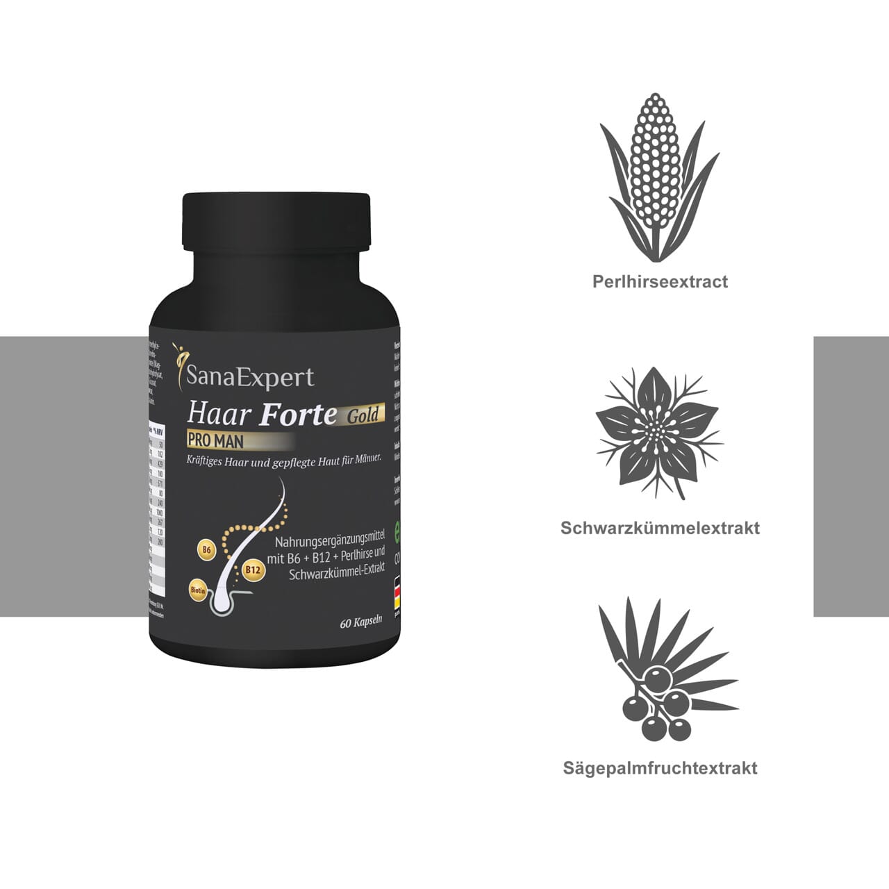 Haar Forte Gold PRO MAN, 60 Kapseln