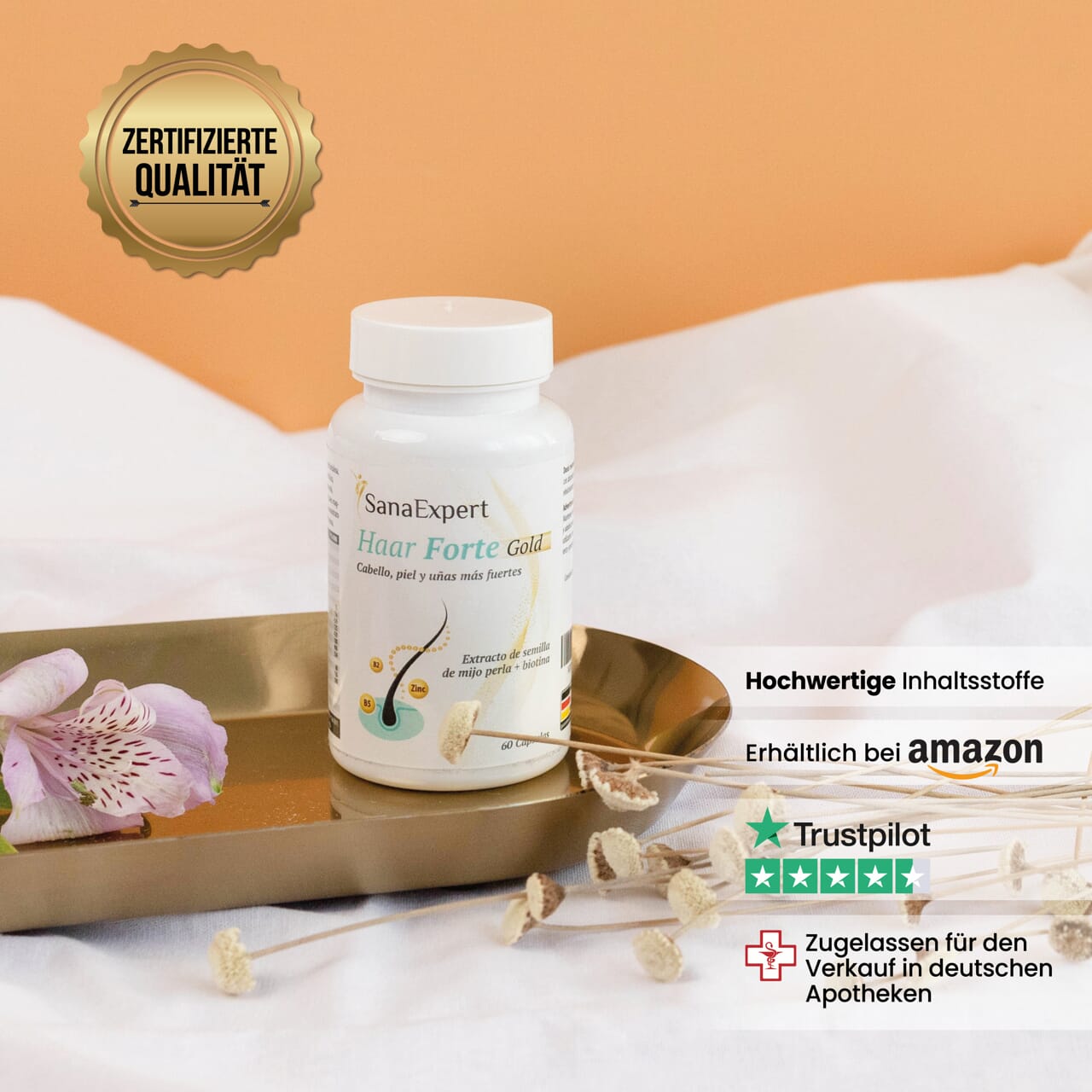 SanaExpert Haar Forte Gold, 60 Kapseln