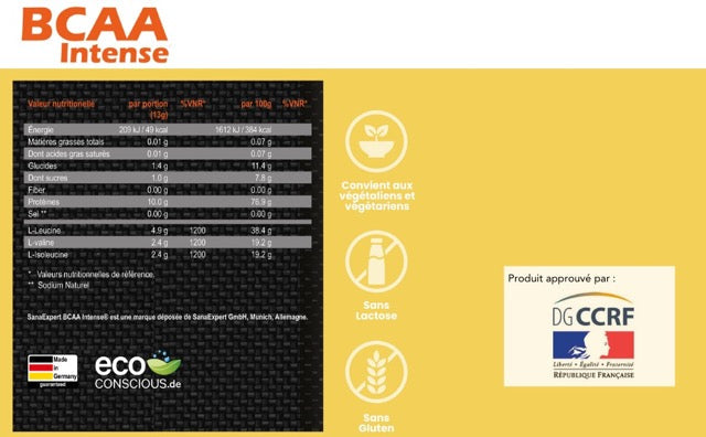 SanaExpert BCAA Intense Pulver, 500g