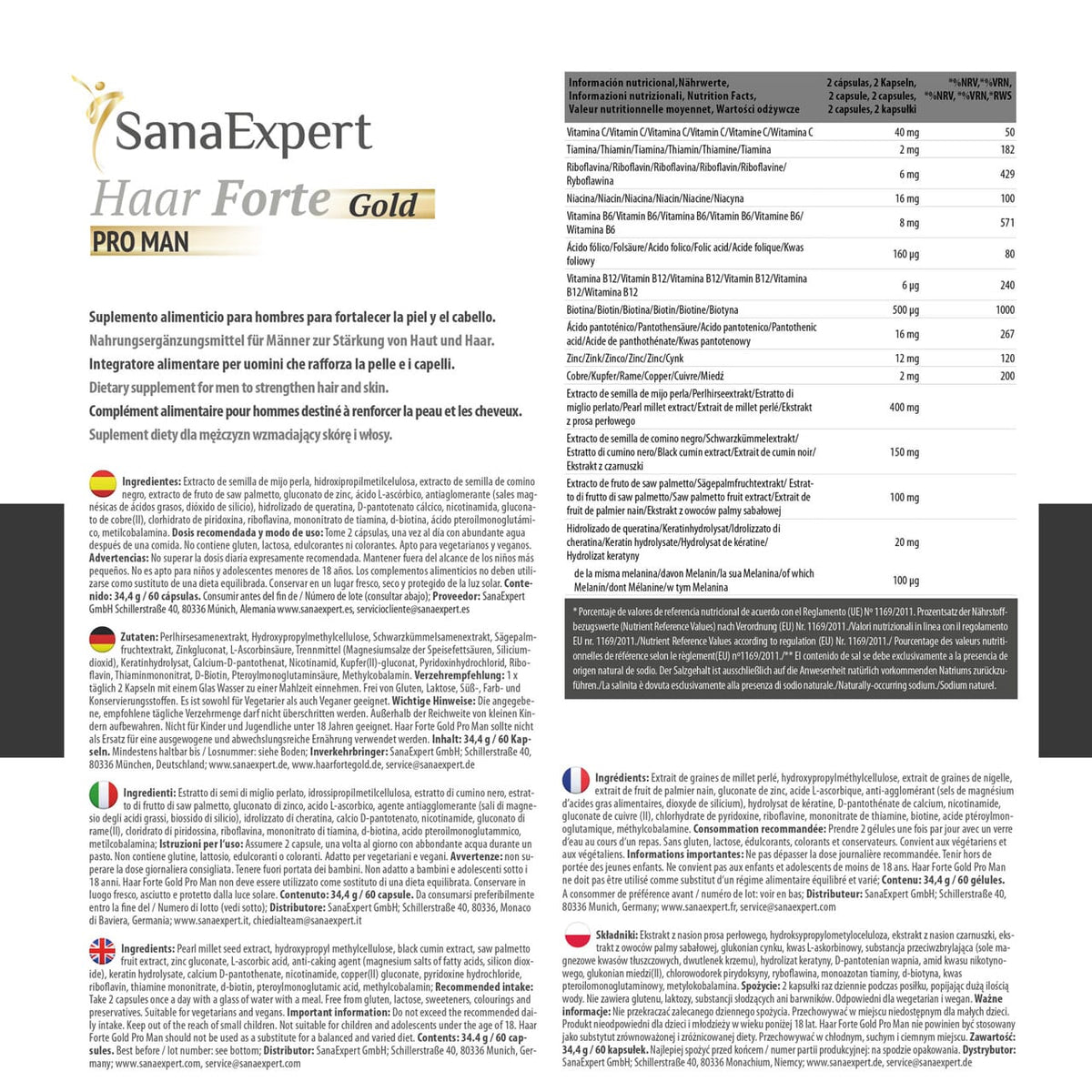 SanaExpert Haar Forte Gold PRO MAN