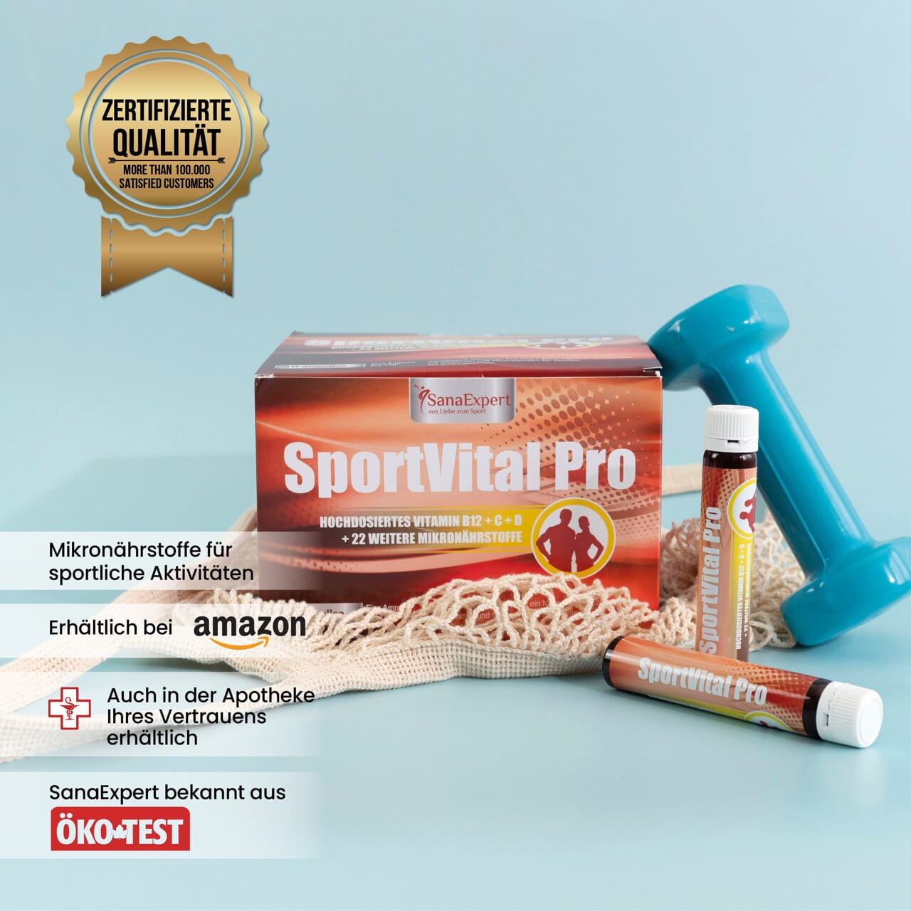 SanaExpert SportVital Pro, ampollas para beber, 25 ml, 30 piezas